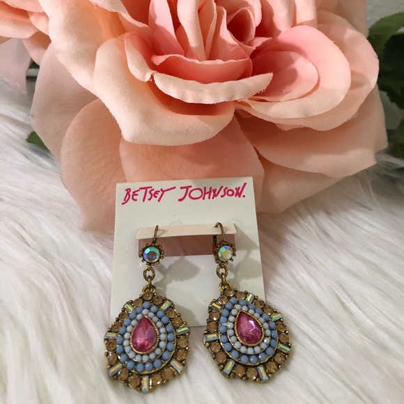 Betsey Johnson Jewelry - NWT Betsey Johnson Crystal Teardrop Earrings